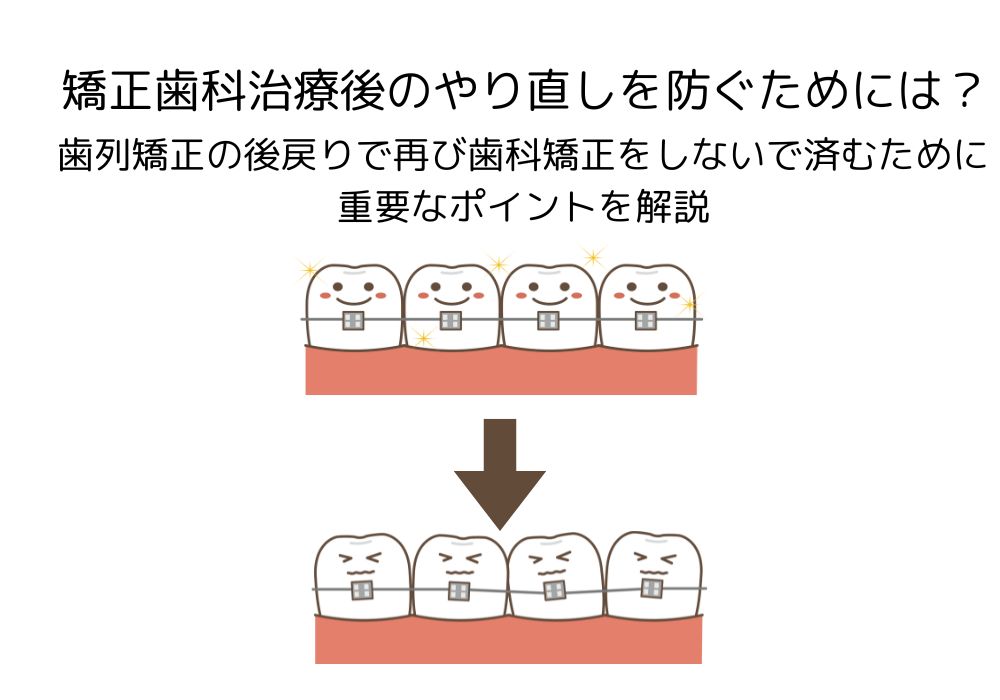 矯正歯科治療後のやり直しを防ぐためには？歯列矯正の後戻りで再び歯科